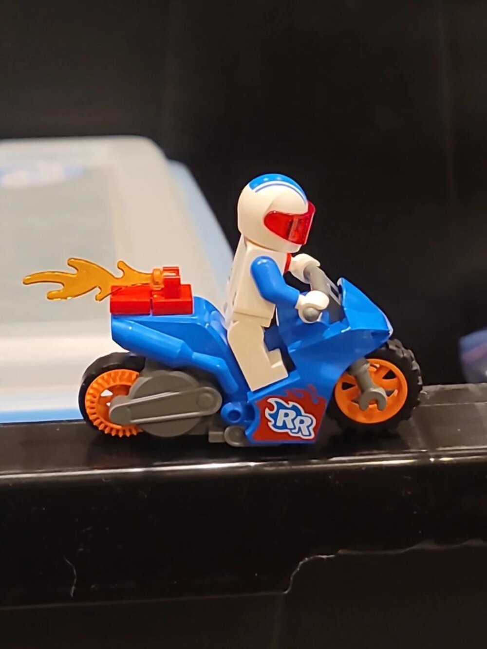 LEGO Rocket Racer w/ working Stuntz Motorcycle Stunt Bike Minifig 60298 Complete